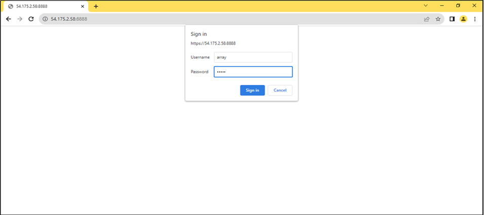 Array AG Admin Console Login